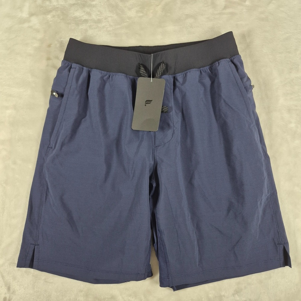 Fabletics Lined Woven Training Shorts Men's Medium Blue 9" Inseam Gym Run NWT